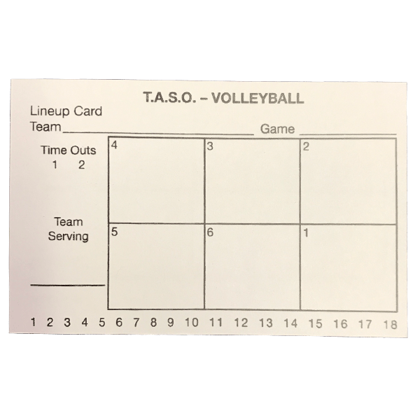 6 x 3 Volleyball Lineup Cards OfficialSports